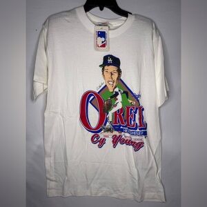 NWT Orel Hershiser Big Head Cy Young Vintage Dodger Shirt Size L